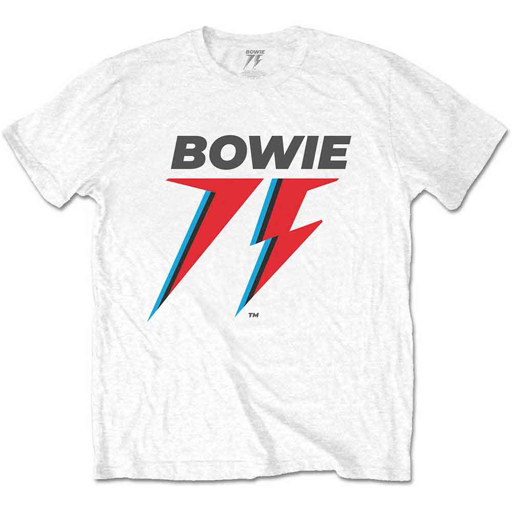 David Bowie Unisex T-Shirt 75th Logo White (XXL)