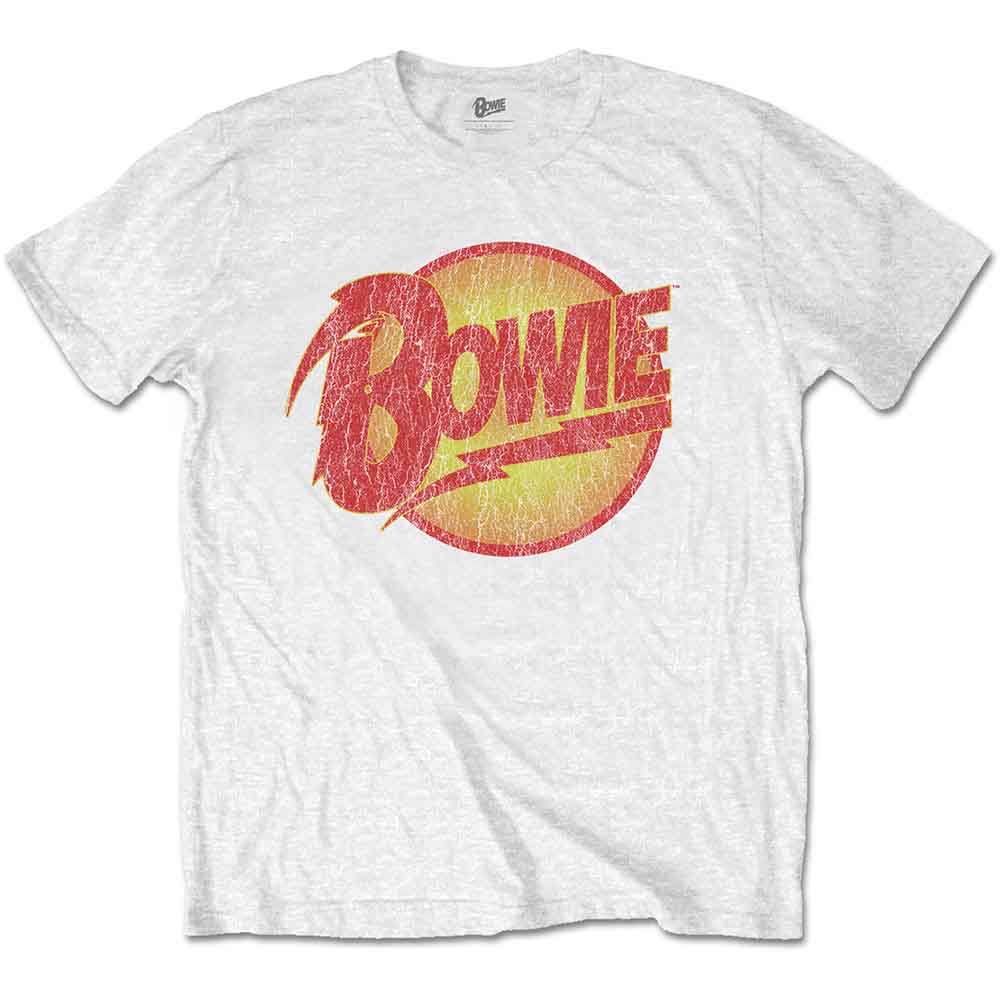 David Bowie Unisex T-Shirt Vintage Diamond Dogs Logo White (XL)