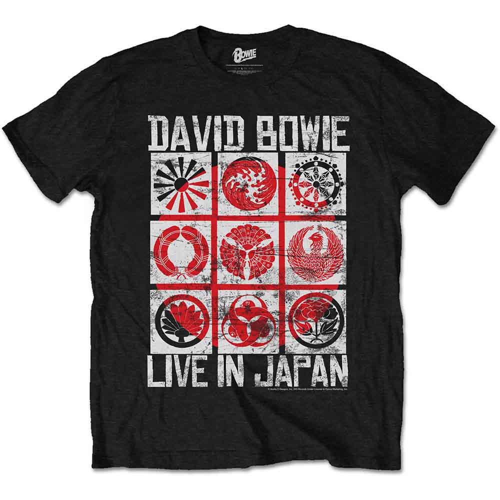 David Bowie Men's T-Shirt Live in Japan Black (M)