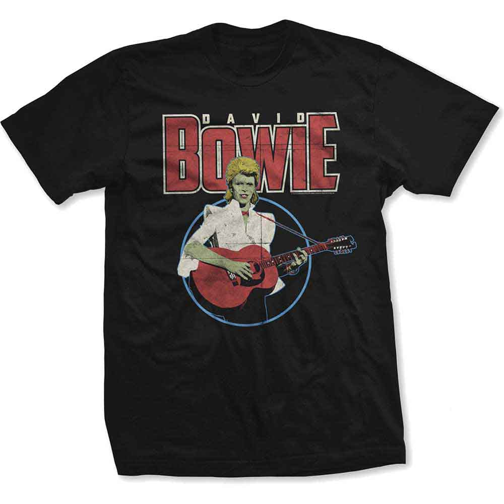 David Bowie Men's T-Shirt Acoustic Bootleg Black (L)