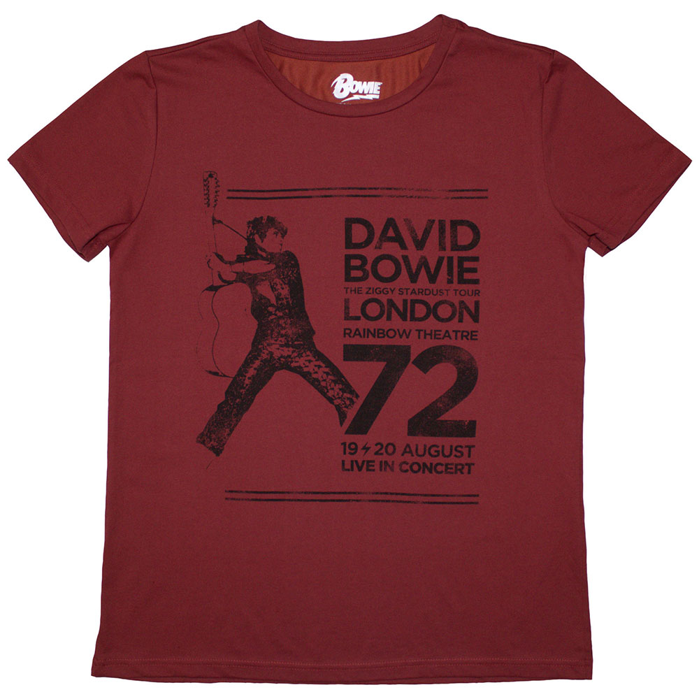 David Bowie Ladies T-Shirt Rainbow Theatre Red (M)