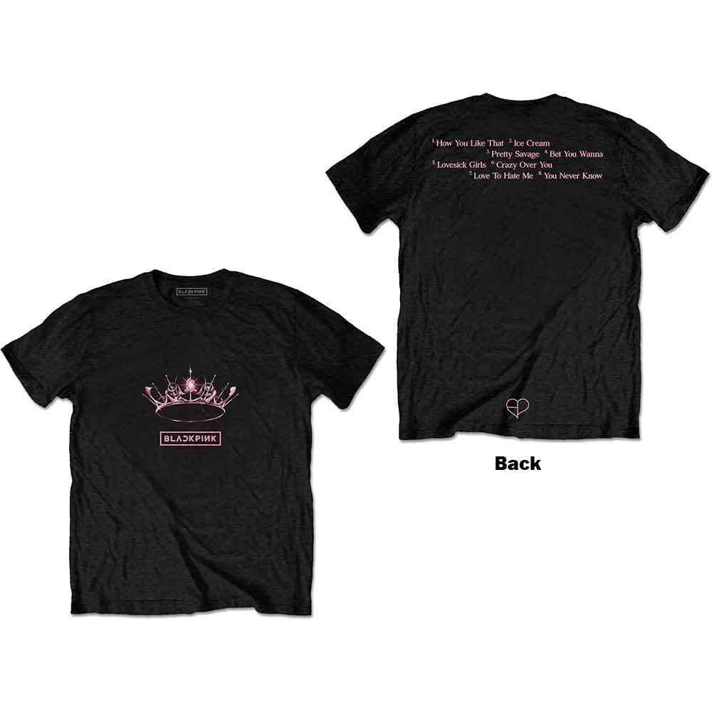 BlackPink Unisex T-Shirt The Album Crown (Back Print) Black (XXL)