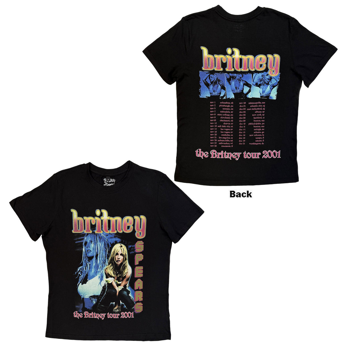 Britney Spears Ladies T-Shirt Britney Tour (Back Print) Black (XXL)