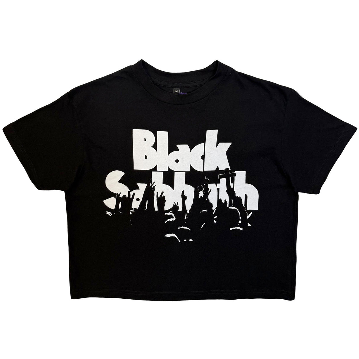 Black Sabbath Ladies Crop Top California Audience Black (L)