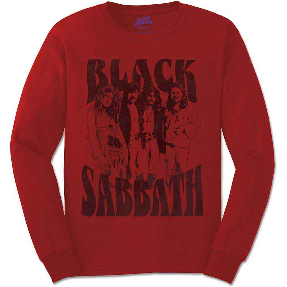 Black Sabbath Unisex Long Sleeve T-Shirt Band and Logo Red (S)