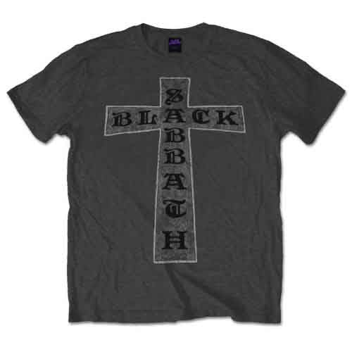 Black Sabbath Men's T-Shirt Cross Charcoal Grey (XXL)