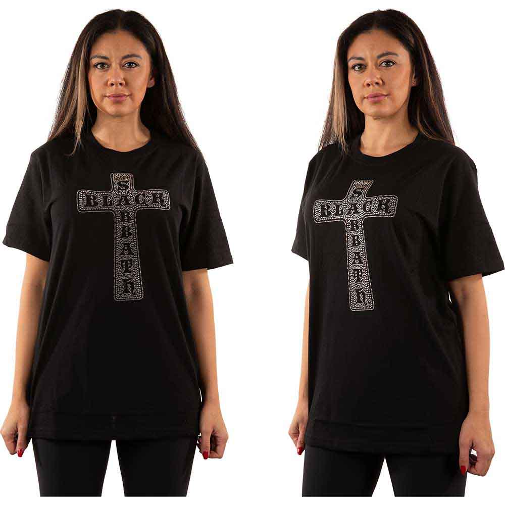 Black Sabbath Unisex T-Shirt Cross (Diamante) Black (S)