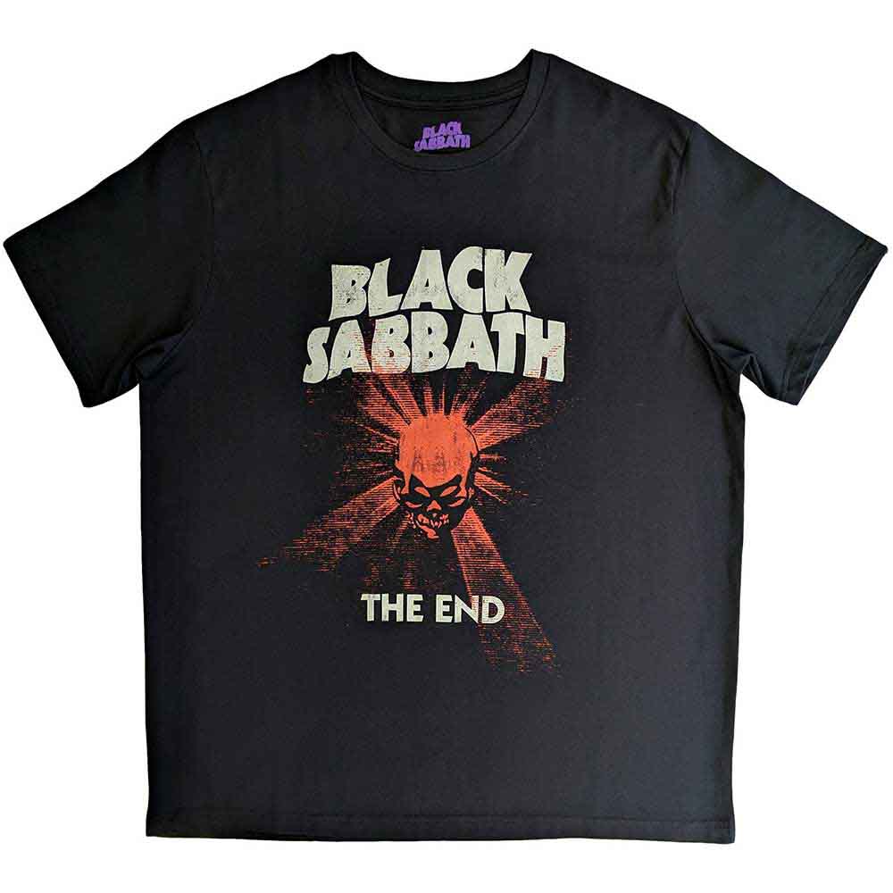 Black Sabbath Men's T-Shirt The End Reading Skull Shine Black (M)