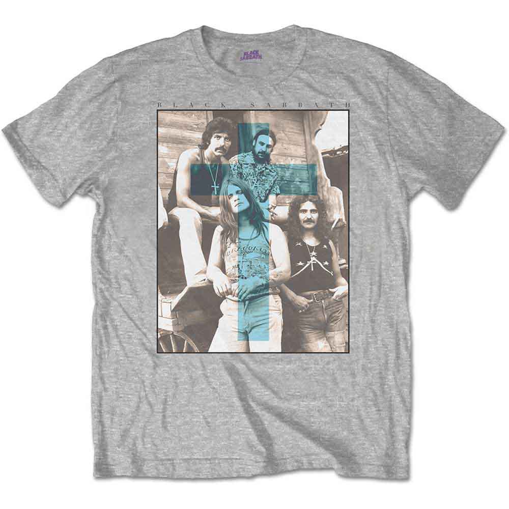 Black Sabbath Men's T-Shirt Blue Cross (XL)