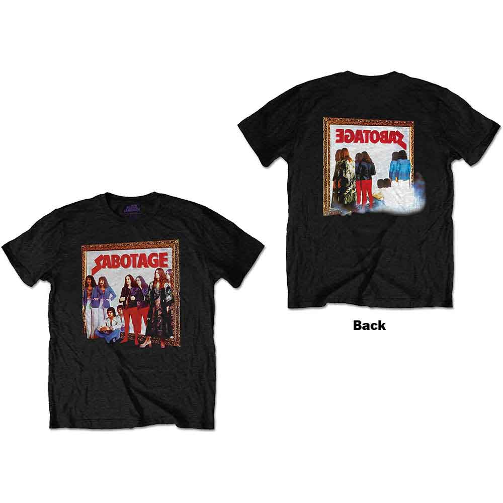 Black Sabbath Unisex T-Shirt Sabotage (Back Print) Black (S)