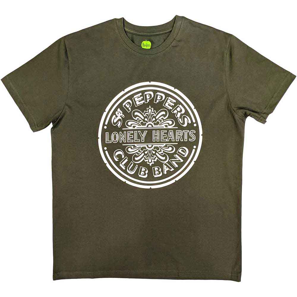 The Beatles Men's T-Shirt Lonely Hearts Khaki Green (XL)
