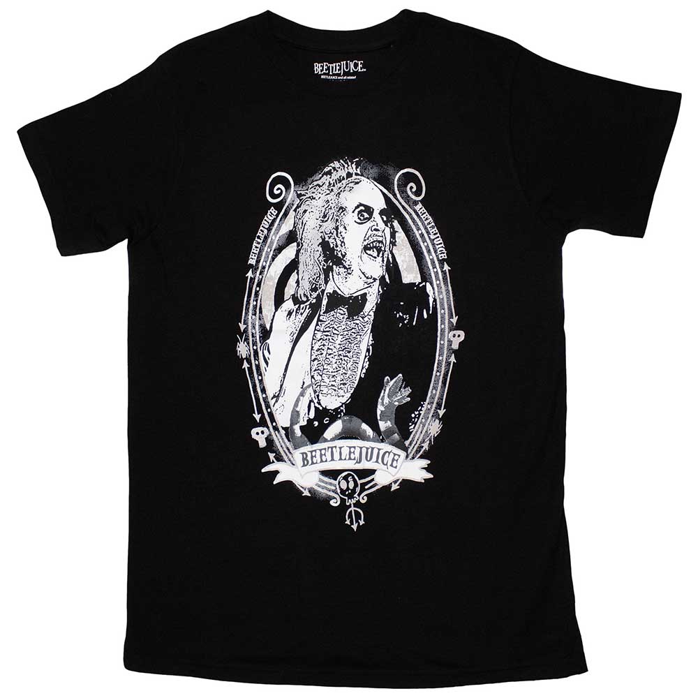 Warner Bros Unisex T-Shirt Beetlejuice Beetle Frame Black (XXL)