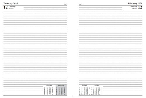 ValueX Desk Diary 2026 A4 2 Pages per Day Black