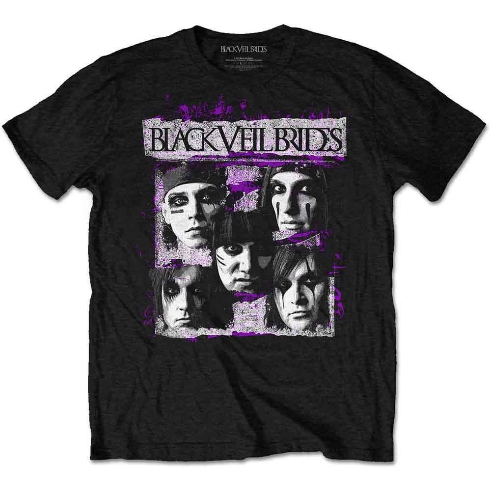 Black Veil Brides Men's T-Shirt Grunge Faces Black (XXL)