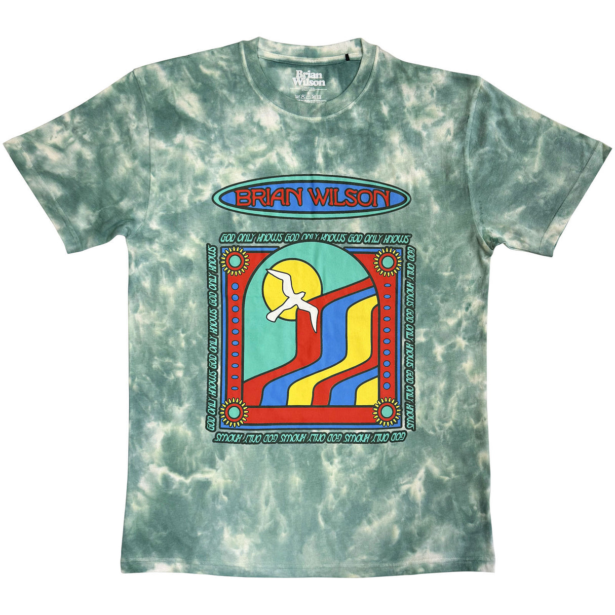 Brian Wilson Unisex T-Shirt God Only Knows (Wash Collection) Green (XL)