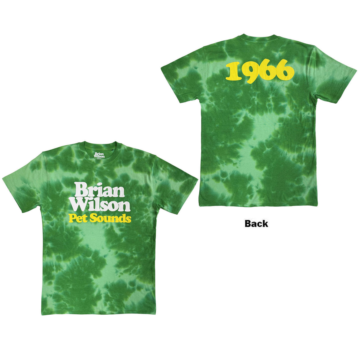 Brian Wilson Unisex T-Shirt Pet Sounds '66 (Back Print & Wash Collection) Green (S)