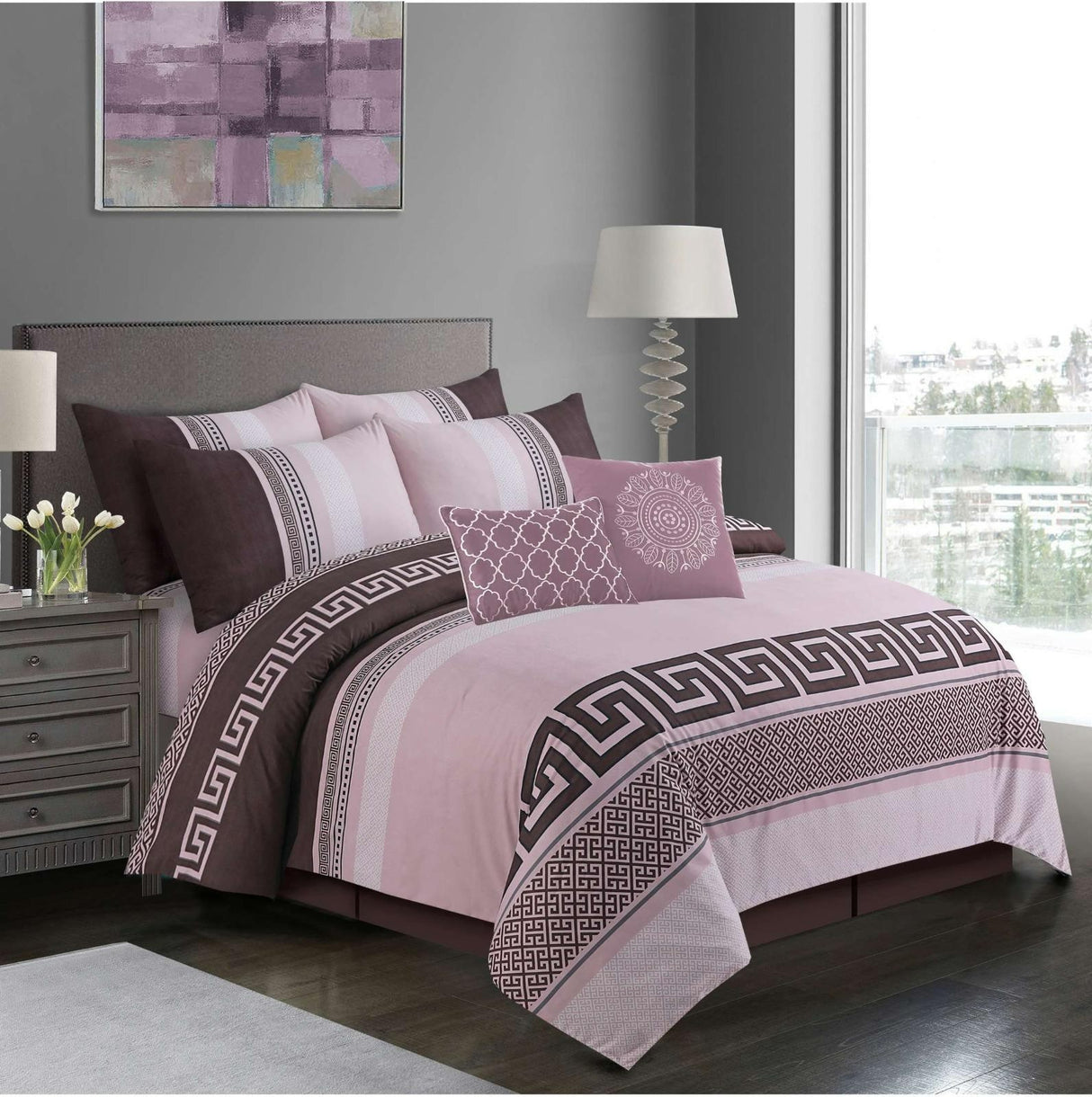 Luxury Duvet Cover Bedding Set Linea Pink (Single)