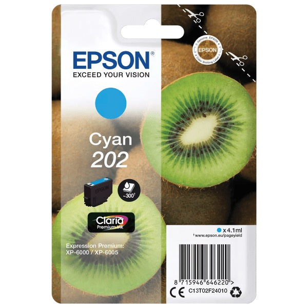 Epson 202 Kiwi Cyan Standard Capacity Ink Cartridge 4ml