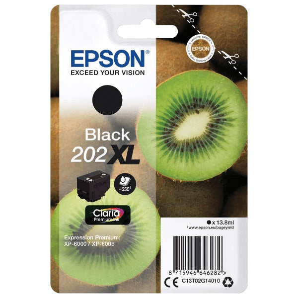 Epson 202XL Kiwi Black High Yield Ink Cartridge 14ml