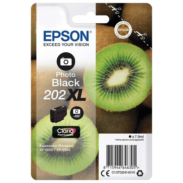 Epson 202XL Kiwi Photo Black High Yield Ink Cartridge 8ml