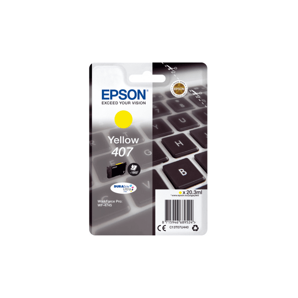 Epson 407 Keyboard Yellow High Yield Ink Cartridge 41ml