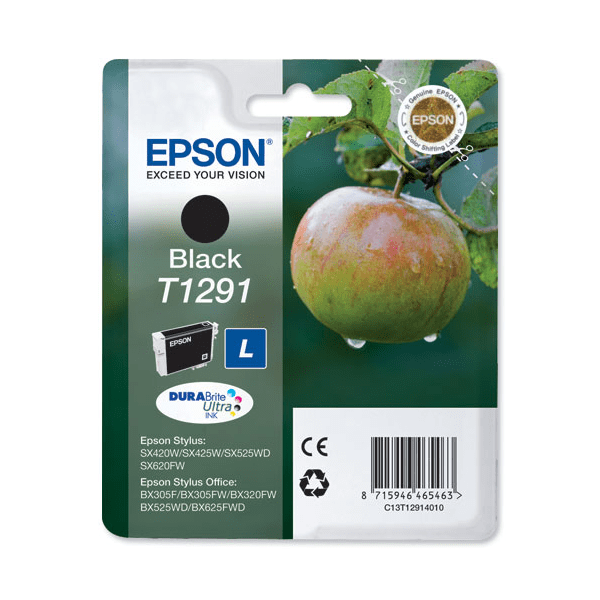 Epson T1291 Apple Black Standard Capacity Ink Cartridge 11ml