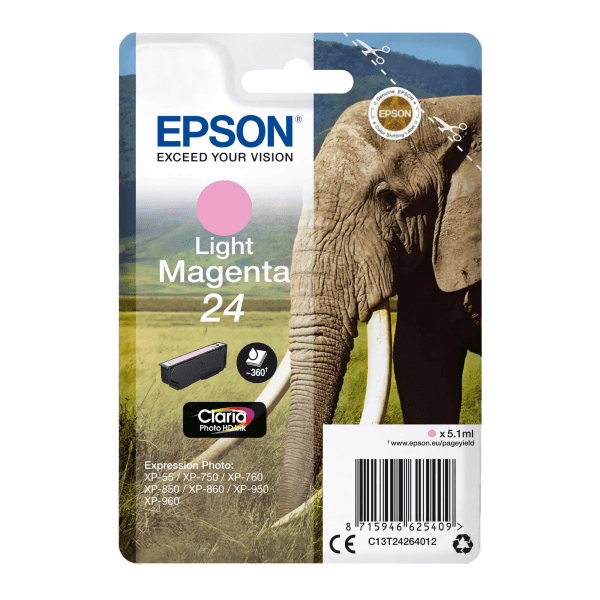 Epson 24 Elephant Light Magenta Standard Capacity Ink Cartridge 5ml