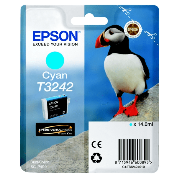 Epson T3242 Puffin Cyan Standard Capacity Ink Cartridge 14ml
