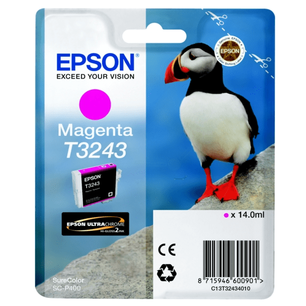 Epson T3243 Puffin Magenta Standard Capacity Ink Cartridge 14ml