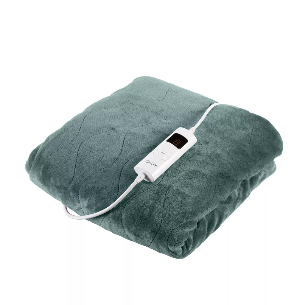 Carmen Luxury Heated Fleece Throw Green