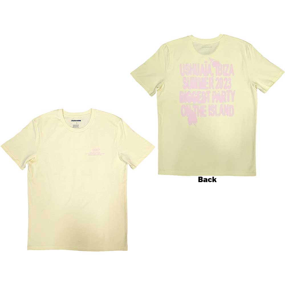Calvin Harris Unisex T-Shirt Summer '23 (Back Print & Ex-Tour) Yellow (XL)