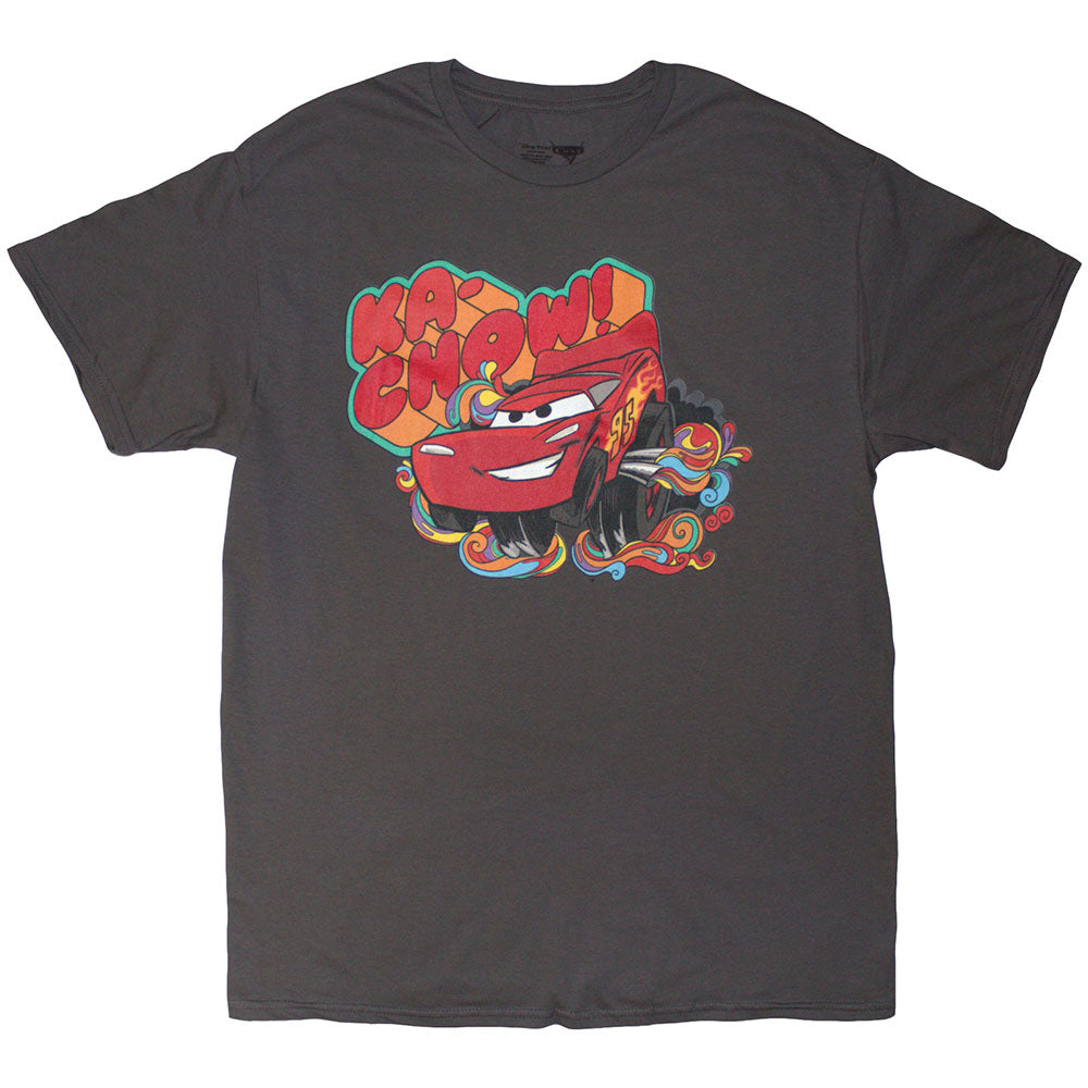 Disney Unisex T-Shirt Cars Ka-Chow Charcoal Grey (L)