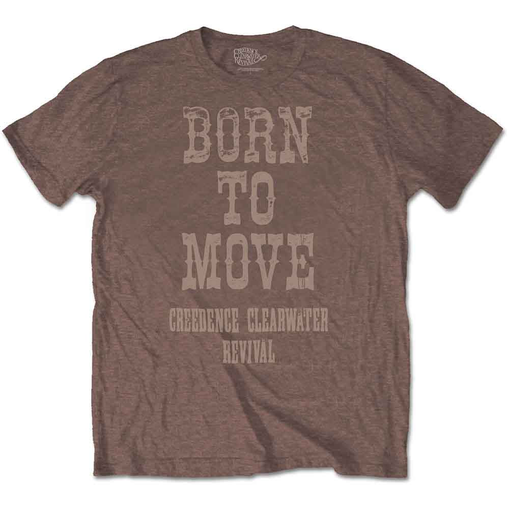 Creedence Clearwater Revival Unisex T-Shirt Born To Move Brown (XL)