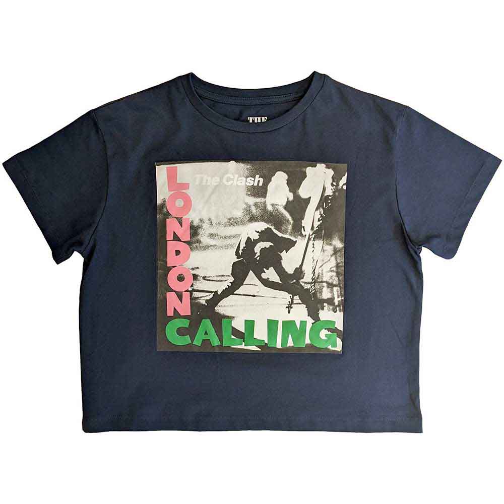 The Clash Ladies Crop Top London Calling Blue (M)