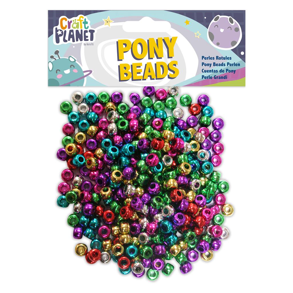 Craft Planet Pony Beads - Metallic Colours (300pcs)