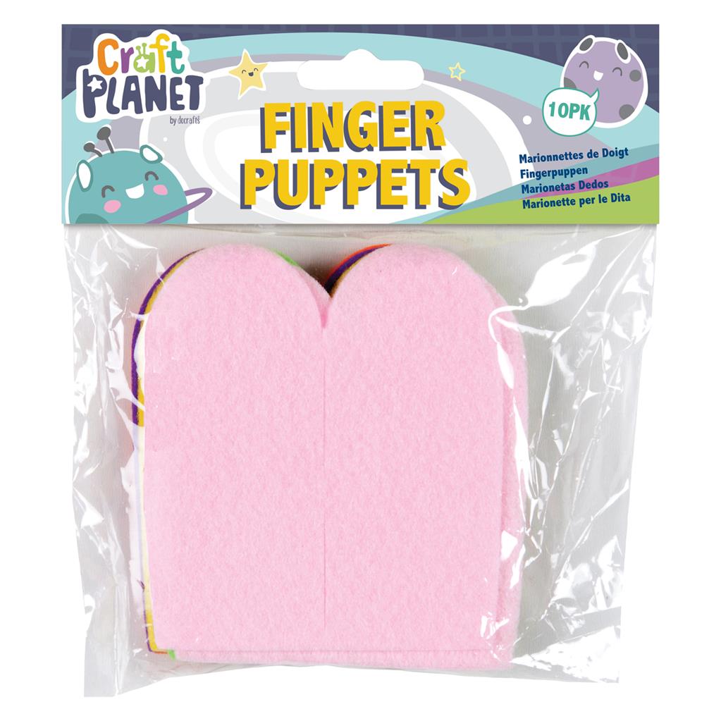 Craft Planet Finger Puppets - Assorted Colours (10pk)