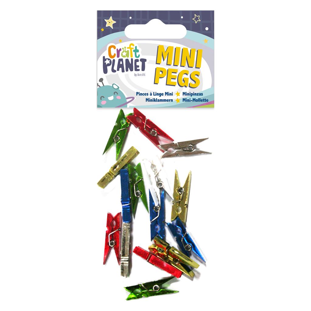 Craft Planet Mini Pegs Metallic (15pcs)