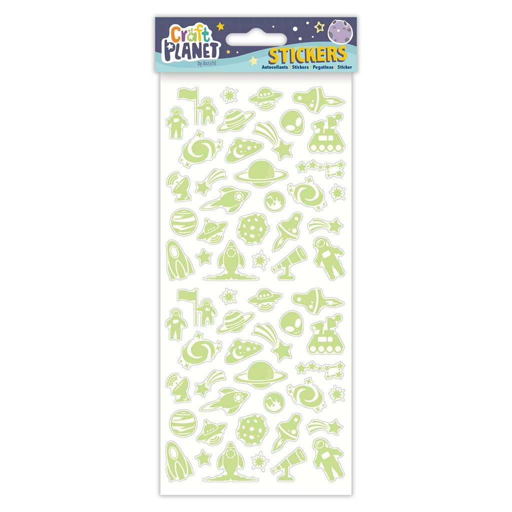 Craft Planet Fun Stickers - Glow In The Dark - Outer Space