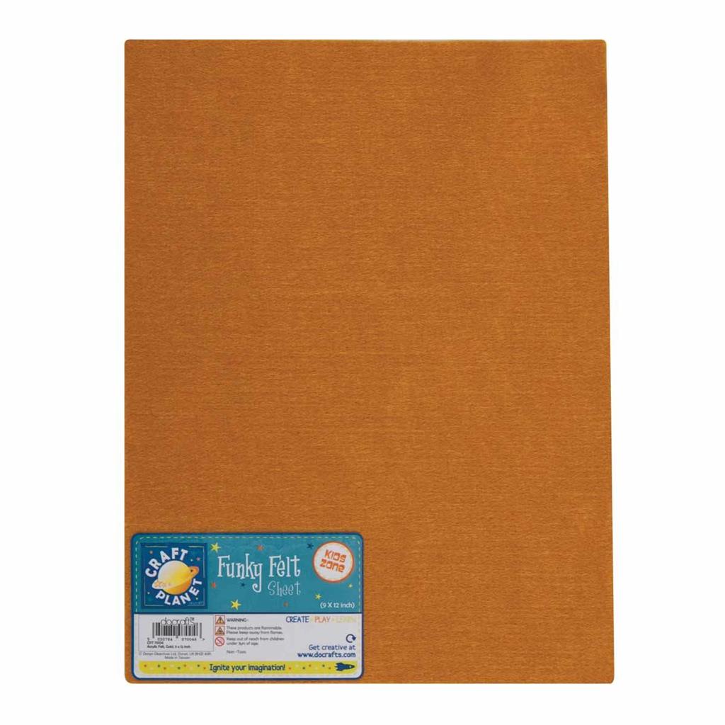 Craft Planet Acrylic Felt 9" x 12" - Gold (1sht)