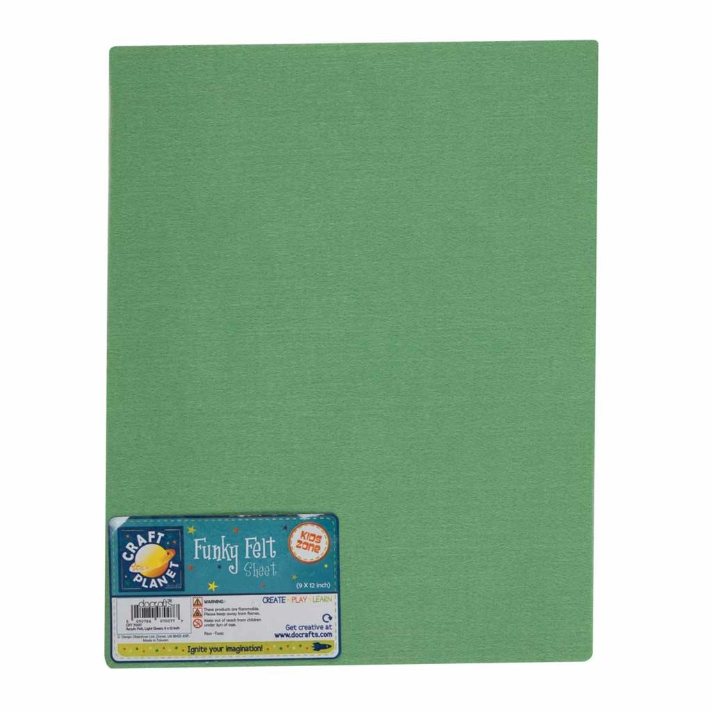 Craft Planet Acrylic Felt 9" x 12" - Light Green (1sht)