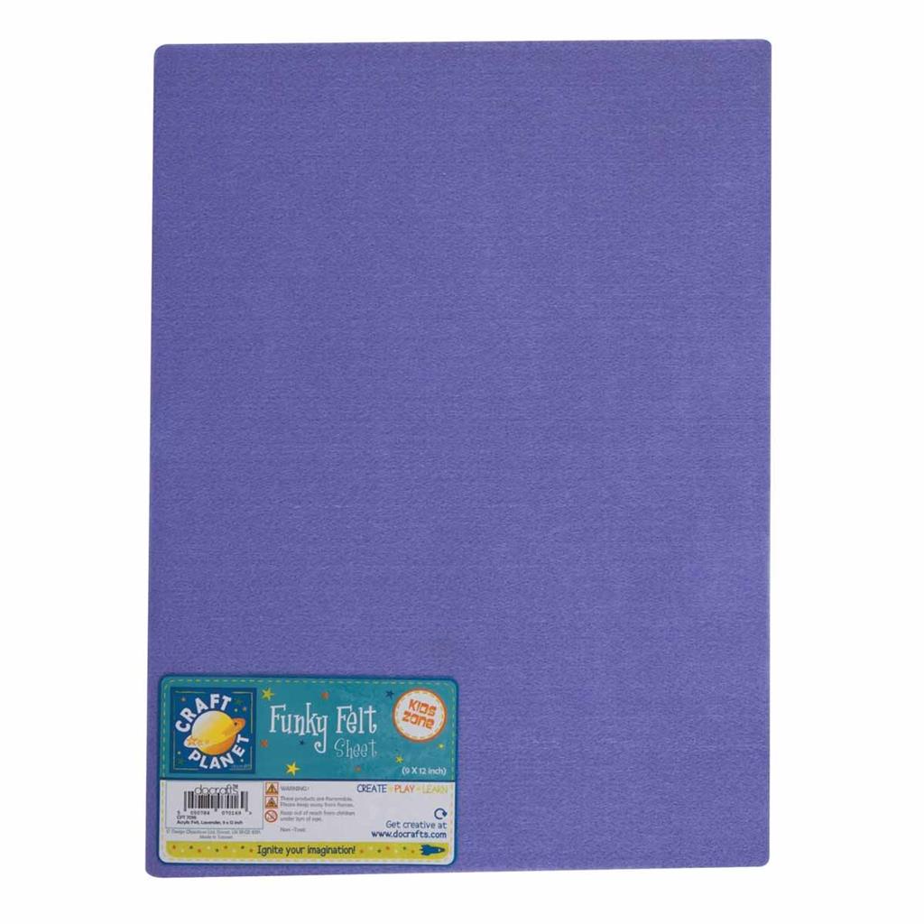 Craft Planet Acrylic Felt 9" x 12" - Lavender (1sht)