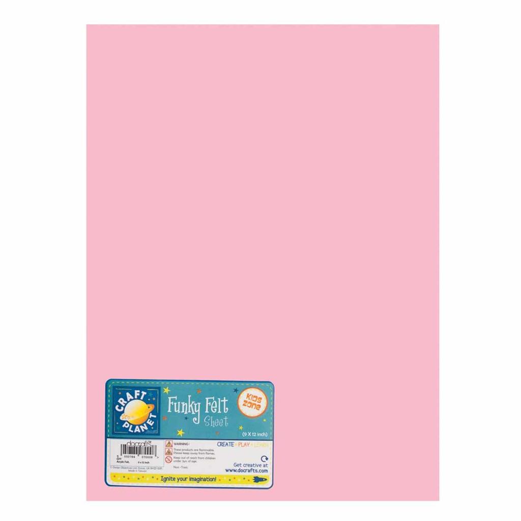 Craft Planet Acrylic Felt 9" x 12" - Pink (1sht)