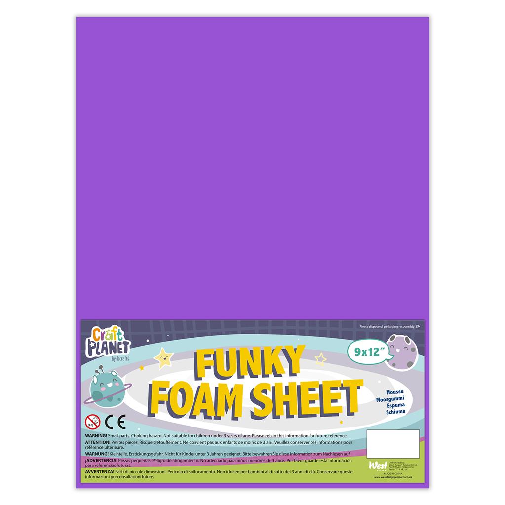 Craft Planet Funky Foam Sheet 9" x 12" (2mm) - Purple (1sht)