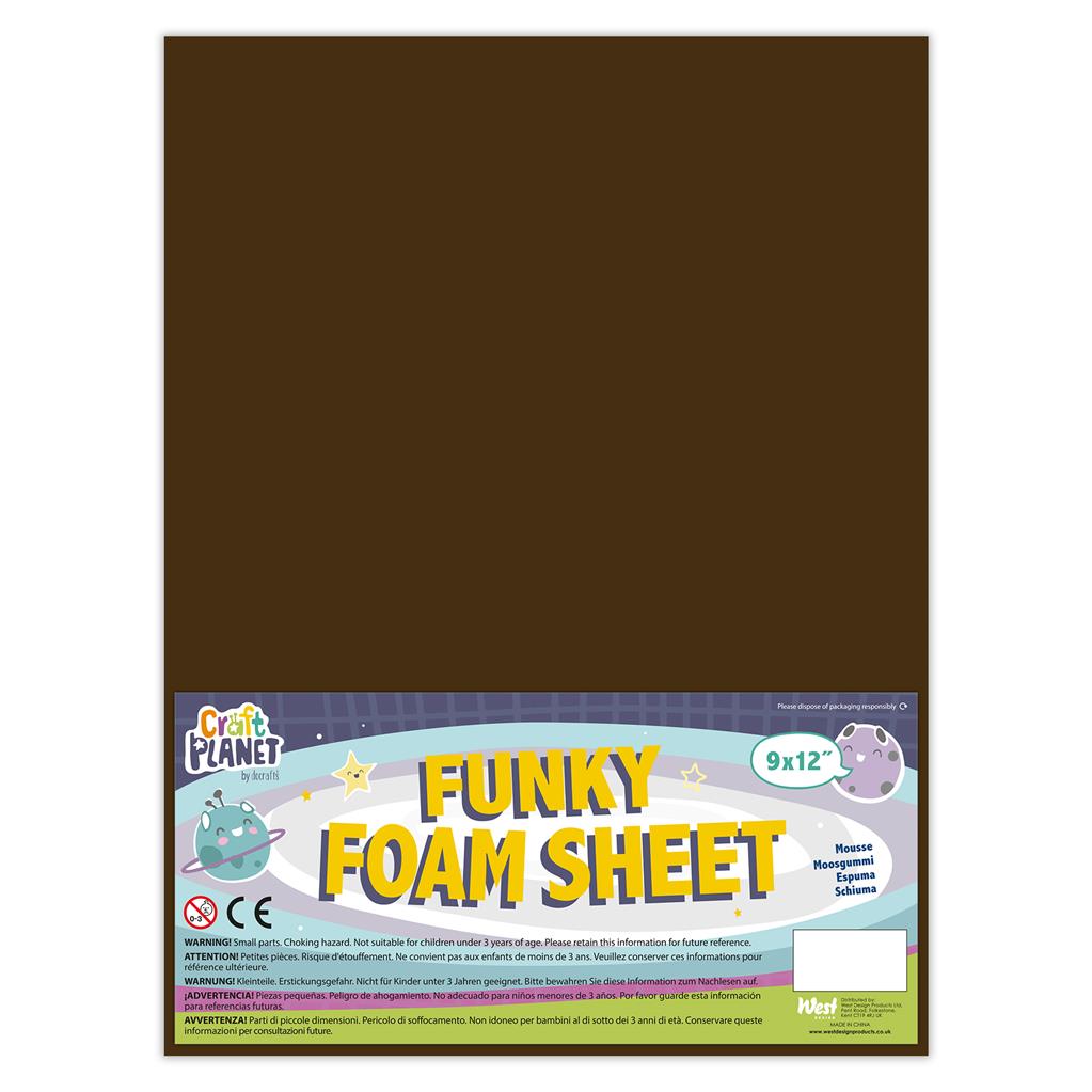 Craft Planet Funky Foam Sheet 9" x 12" (2mm) - Brown (1sht)