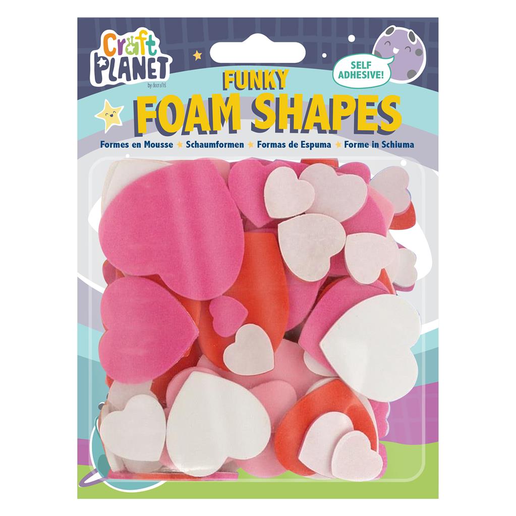Craft Planet Funky Foam Shapes (Self Adhesive) - Hearts