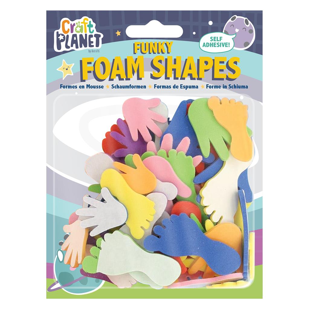 Craft Planet Funky Foam Shapes (Self Adhesive) - Hands & Feet