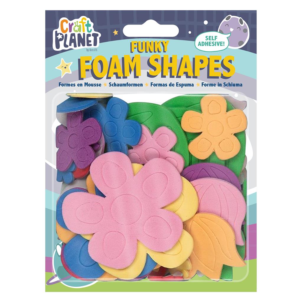 Craft Planet Funky Foam Shapes (Self Adhesive) - Flowers