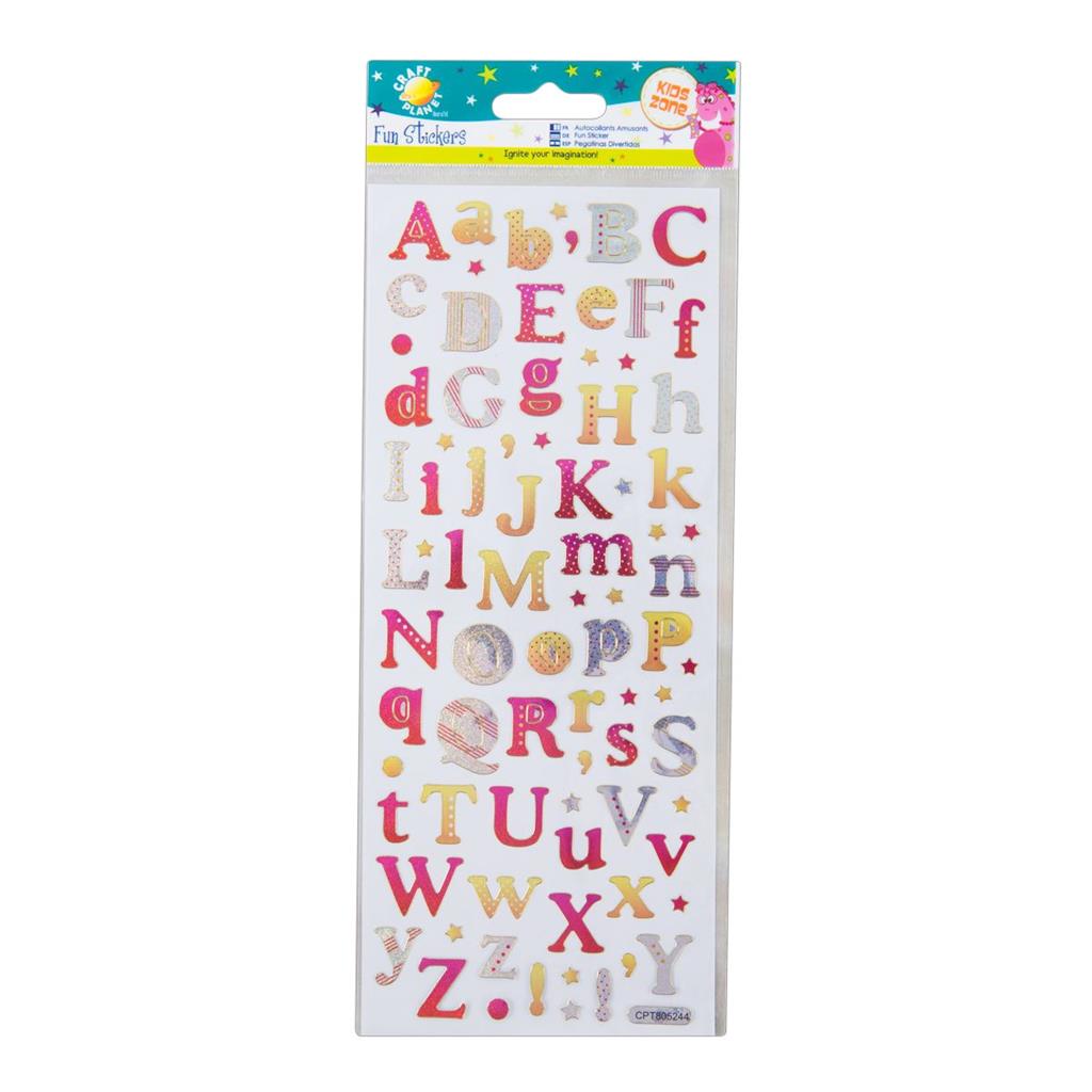 Craft Planet Fun Stickers - Alphabet Mixed Case