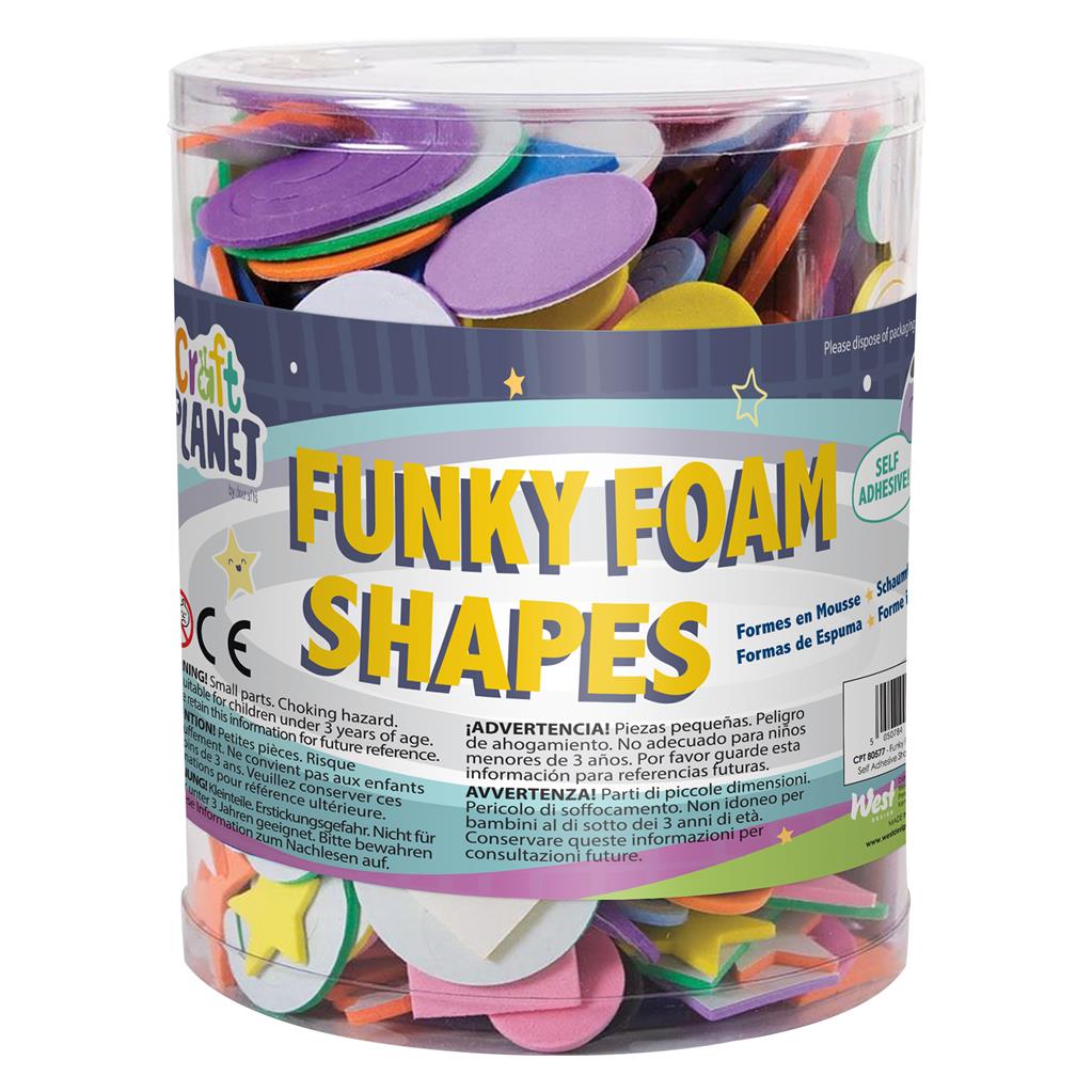 Craft Planet Funky Foam Tub (Self Adhesive) - Shapes
