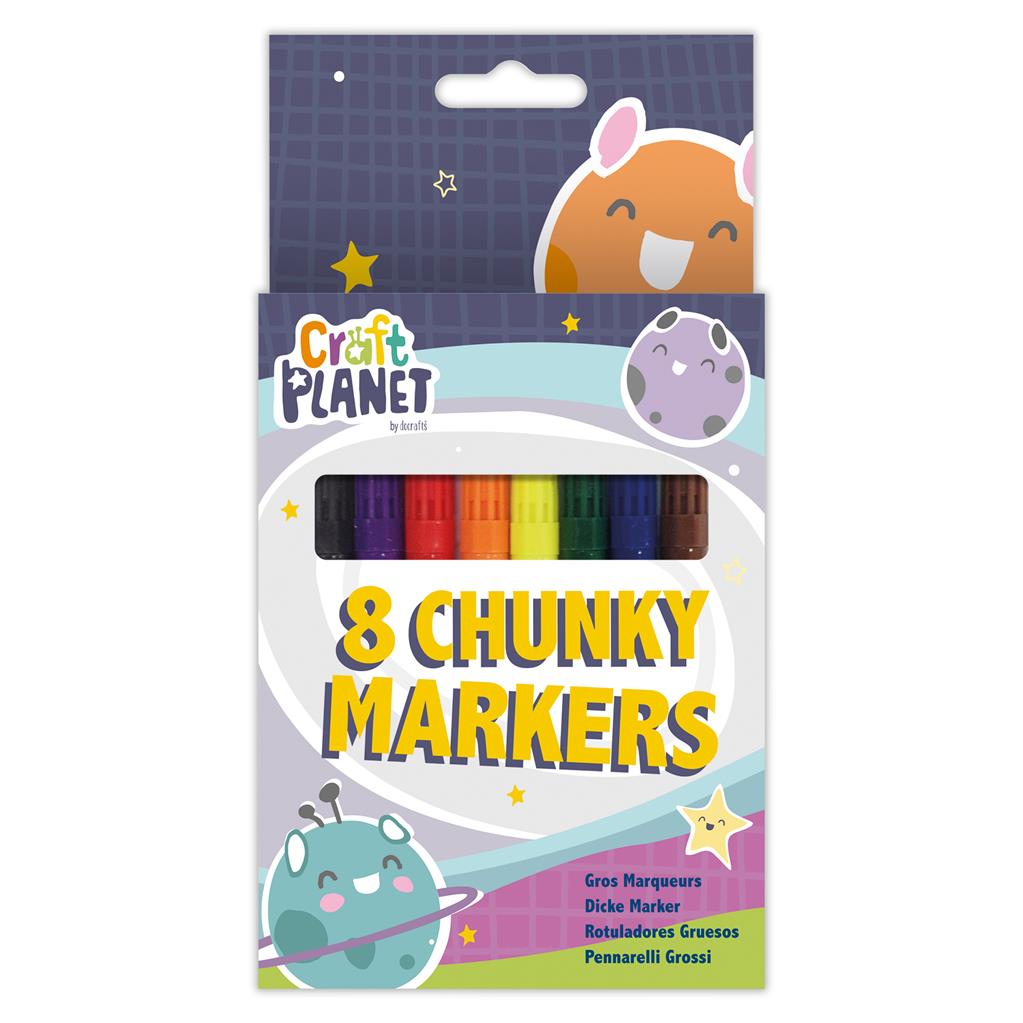 Craft Planet Chunky Marker Pens (8pk)